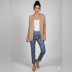 Edinburgh Knitwear Open-Front Collarless Cardigan Quiet Luxury Academia MEDIUM